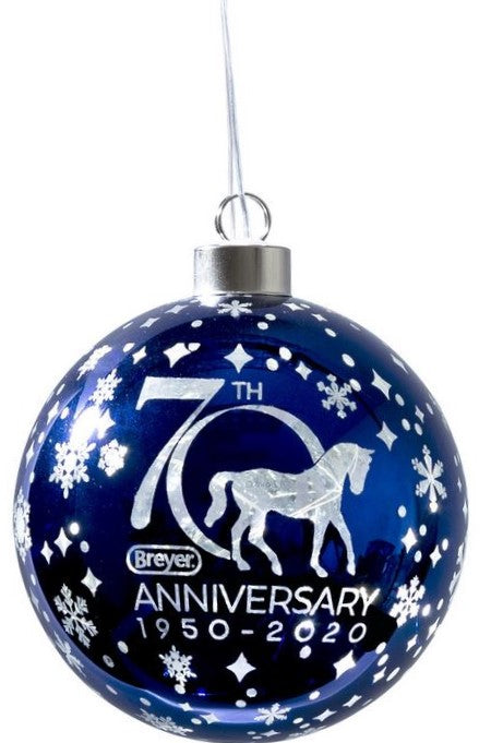 2020 Holiday Breyer 70th Anniversary Ornament, Blown Glass w/ Light Up Feature