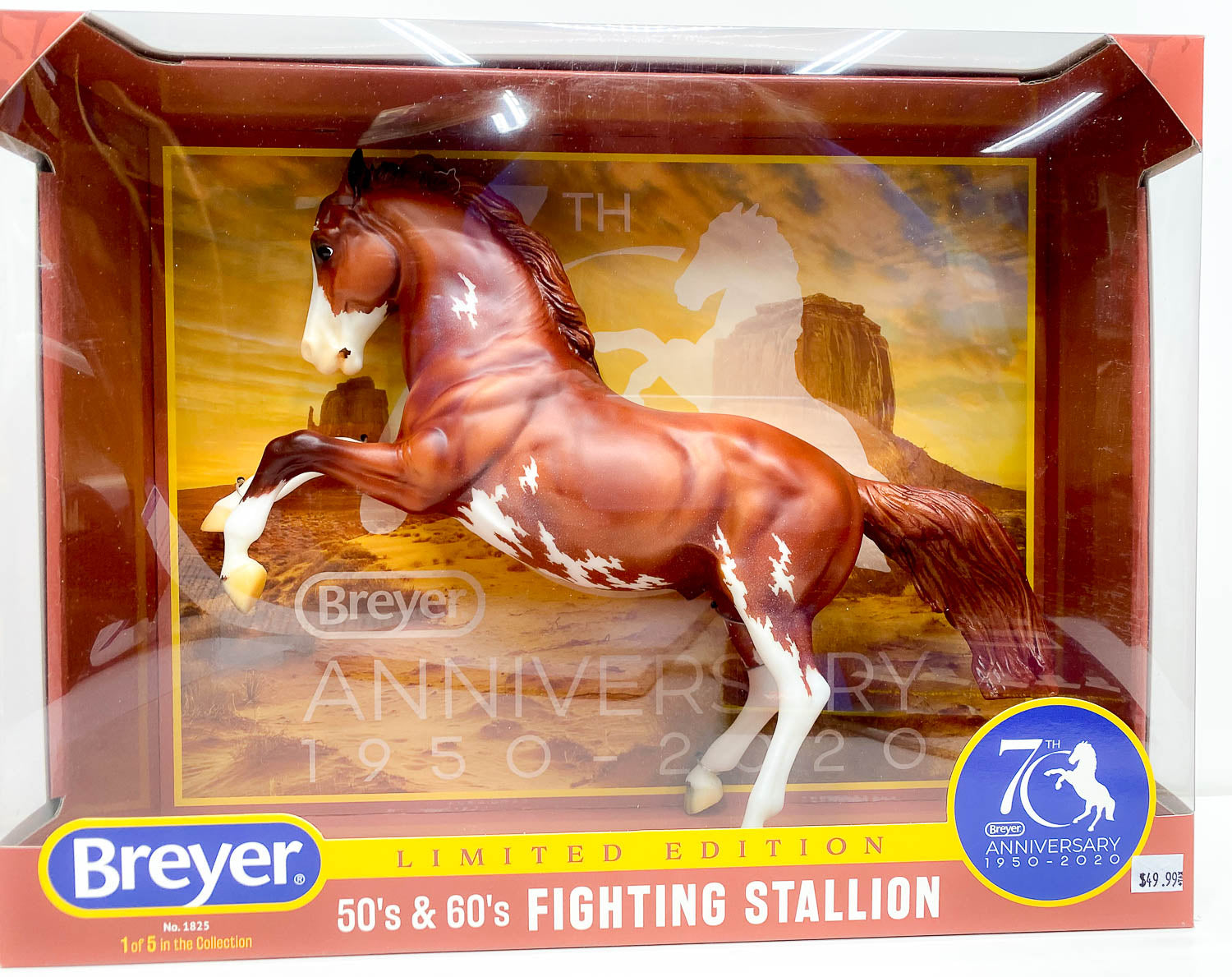 Fighting Stallion, Chestnut Pinto - 70th Anniversary Model