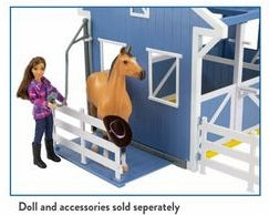 Standing Thoroughbrd ~ Deluxe Country Stable w/ Horse & Wash Stall - Classic Size