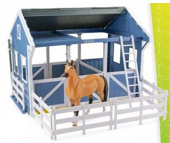 Standing Thoroughbrd ~ Deluxe Country Stable w/ Horse & Wash Stall - Classic Size