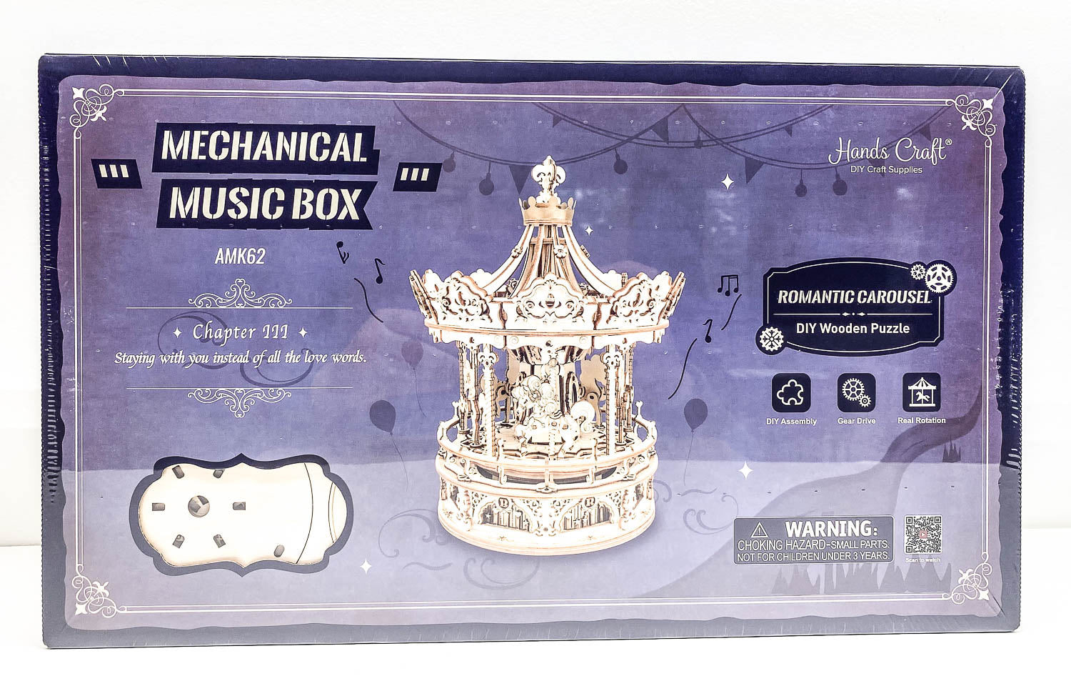 ROKR Romantic Carousel 3D Wooden Puzzle Robotime DIY Mechanical Model Kit Music Box Handcraft ROKR Romantic Carousel 3D Wooden Puzzle Robotime DIY Mechanical Model Kit Music Box Handcraft