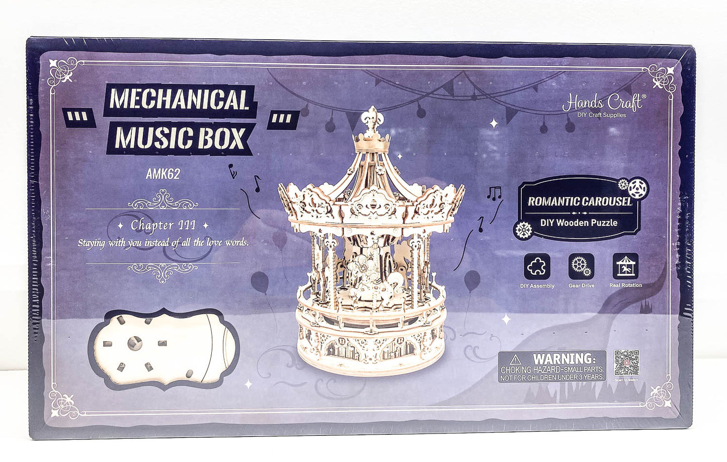 3D Wood Puzzle ~ Deluxe Romantic Carousel Music Box