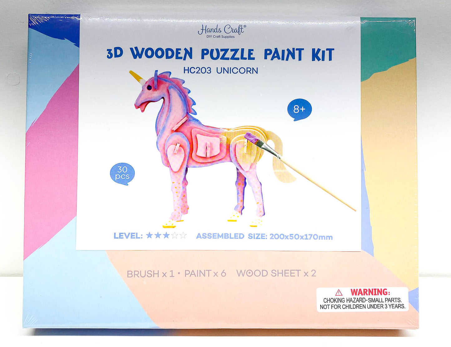 3D Wood Puzzle with Paint Kit ~ Unicorn